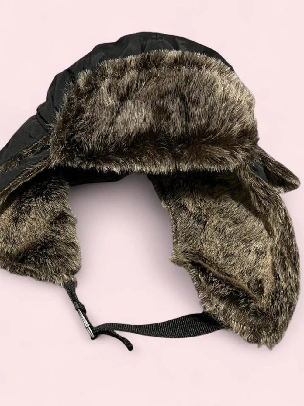 Unisex True Religion Black Faux-Fur Earflap Trapper Hat